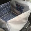 Mata samochodowa dla psa na połowę kanapy szara/kotwice na granacie