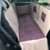 Mata samochodowa dla psa na całe tylne siedzenie z dzieloną przednią ścianą beżowa/kropki na bordo - obrazek 2