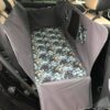 Mata samochodowa dla psa na całe tylne siedzenie z okienkiem z siatki szara/złoty pył liście - obrazek 2