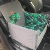 Mata samochodowa dla psa na przednie lub tylne siedzenie BOX profilowany szara/liście palmy 3D