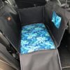 Mata samochodowa dla psa na 2/3 kanapy za pasażerem czarna/liście blue green - obrazek 4