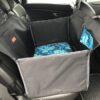 Mata samochodowa dla psa na 2/3 kanapy za pasażerem czarna/liście blue green - obrazek 2