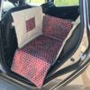 Mata samochodowa dla psa na połowę kanapy beżowa/bordowy plaster miodu - obrazek 4
