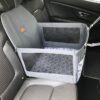 Mata samochodowa dla psa na przednie lub tylne siedzenie BOX z okienkami szara/konie na szarym - obrazek 2