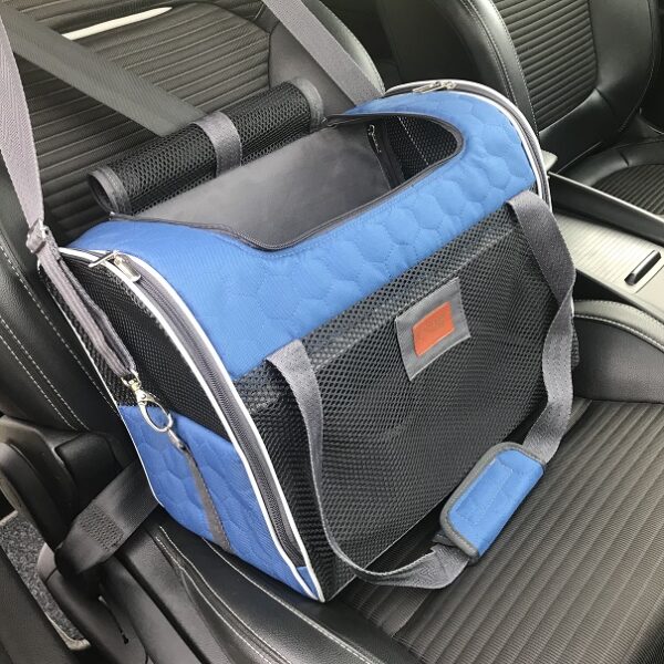 Transporter samochodowy MINI dla kota lub małego psa granatowy - obrazek 3