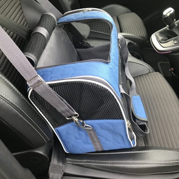 Transporter samochodowy MINI dla kota lub małego psa granatowy - obrazek 2
