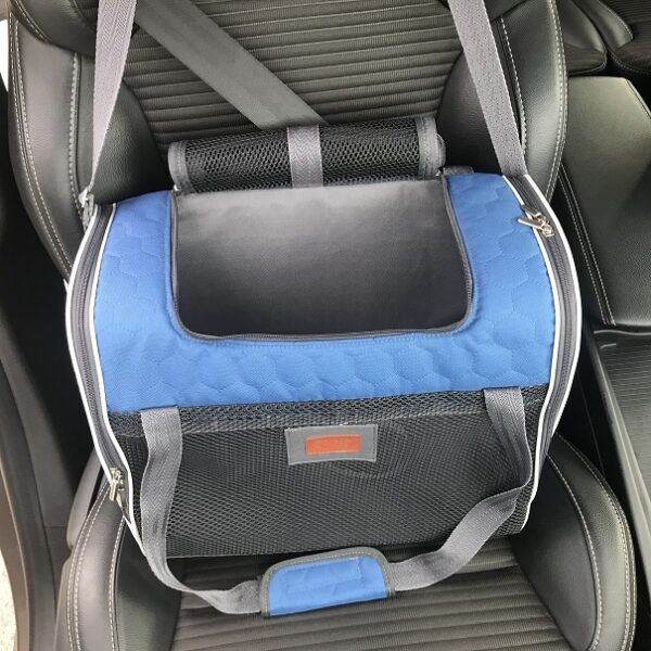 Transporter samochodowy MINI dla kota lub małego psa granatowy - obrazek 5