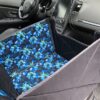 Mata samochodowa dla psa na przednie lub tylne siedzenie BOX profilowany czarna/kwiaty niebieskie - obrazek 5
