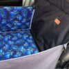Mata samochodowa dla psa na połowę kanapy czarna/liście złoto niebieskie - obrazek 4