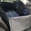 Mata samochodowa dla psa na całe tylne siedzenie z okienkiem z siatki czarna/żaglówki