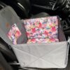 Mata samochodowa dla psa na przednie lub tylne siedzenie BOX profilowany szara/domki - obrazek 2