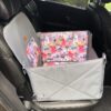 Mata samochodowa dla psa na przednie lub tylne siedzenie BOX profilowany szara/domki - obrazek 4