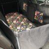 Mata samochodowa dla psa na całe tylne siedzenie z okienkiem z siatki czarna/sowy