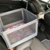 Mata samochodowa dla psa na przednie lub tylne siedzenie BOX z okienkami szara/domki - obrazek 6