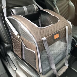 Transporter samochodowy dla kota lub dla małego psa brązowy