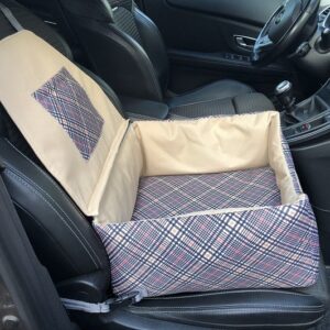 Mata samochodowa dla psa box 2w1 mini - beżowa krata brąz