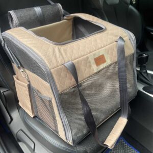 Transporter samochodowy dla kota lub dla małego psa beżowy