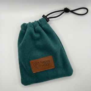 Saszetka na karmę lub smakołyki dualna - zielony welur